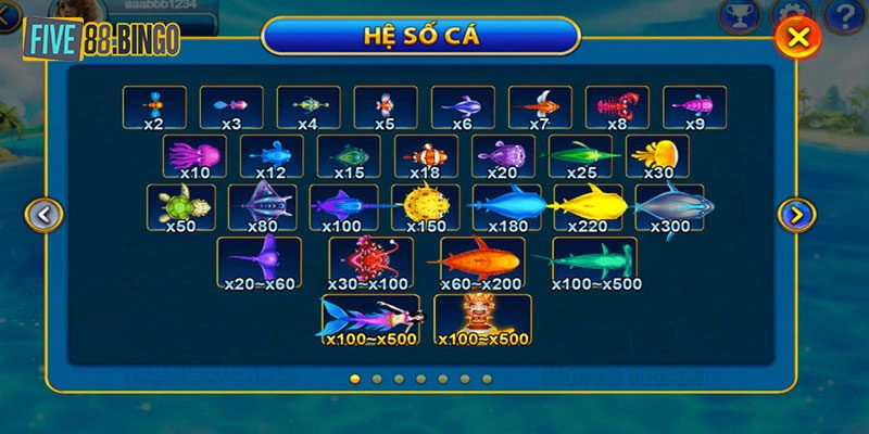 Hướng dẫn tham gia săn thưởng bắn cá Five88